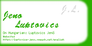 jeno luptovics business card