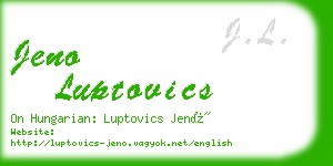 jeno luptovics business card